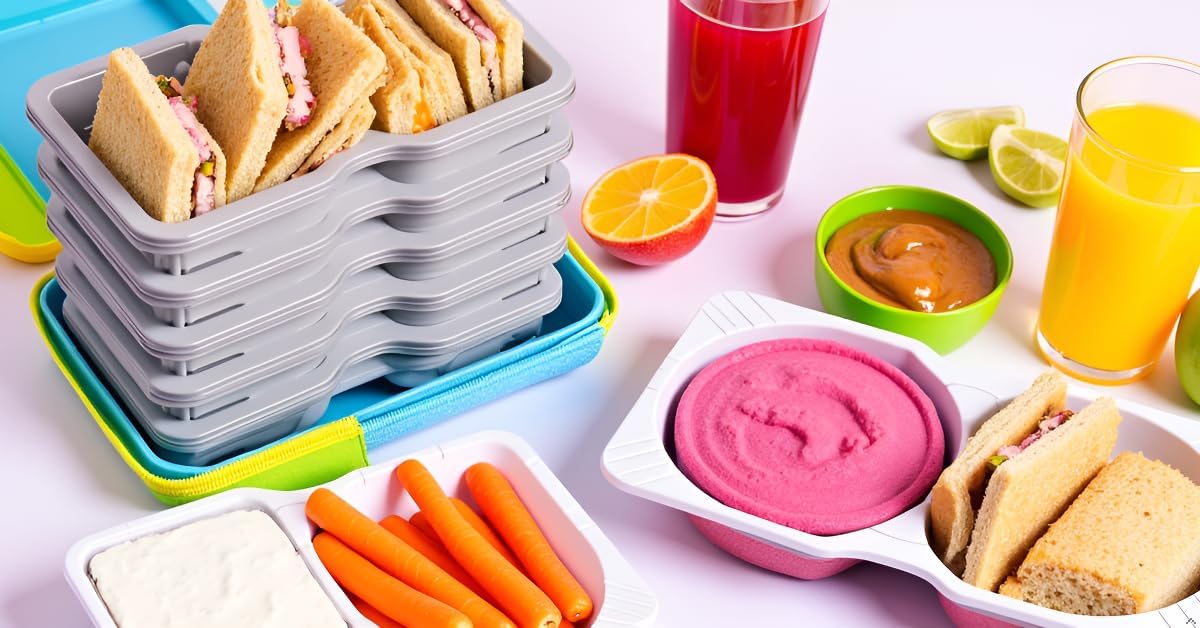 20 Pack Reusable Snack Containers with Lids – Snack Tray & Portion Control Containers, Lunch Accessories for Kids, Fruit Containers for Lunch Box, Perfect for School Lunch & Meal Prep